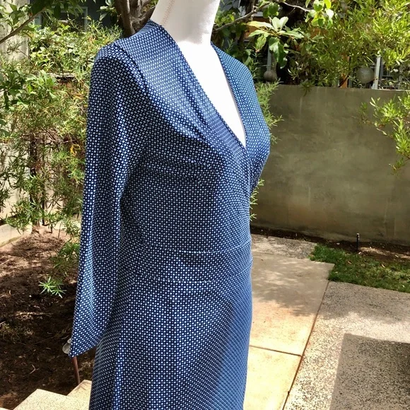 Isaac Mizrahi for Target Blue Print Wrap Dress, size M - Picture 10 of 15